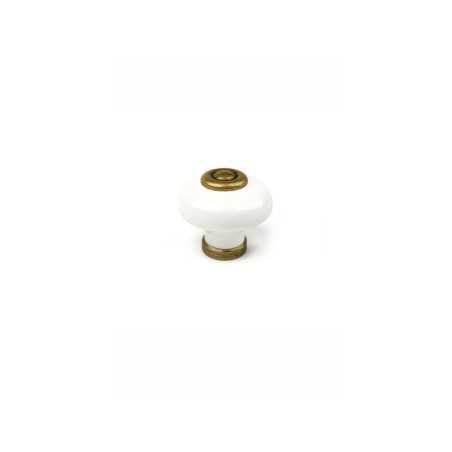 Lot de 4 Boutons De Meuble Rond Porcelaine Brillant H.28 X L.31 X P.31 Mm