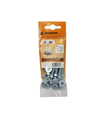 Lot de 10 Boulons tête 6 Pans Acier Zingué L.40 X Diam.5 Mm Standers