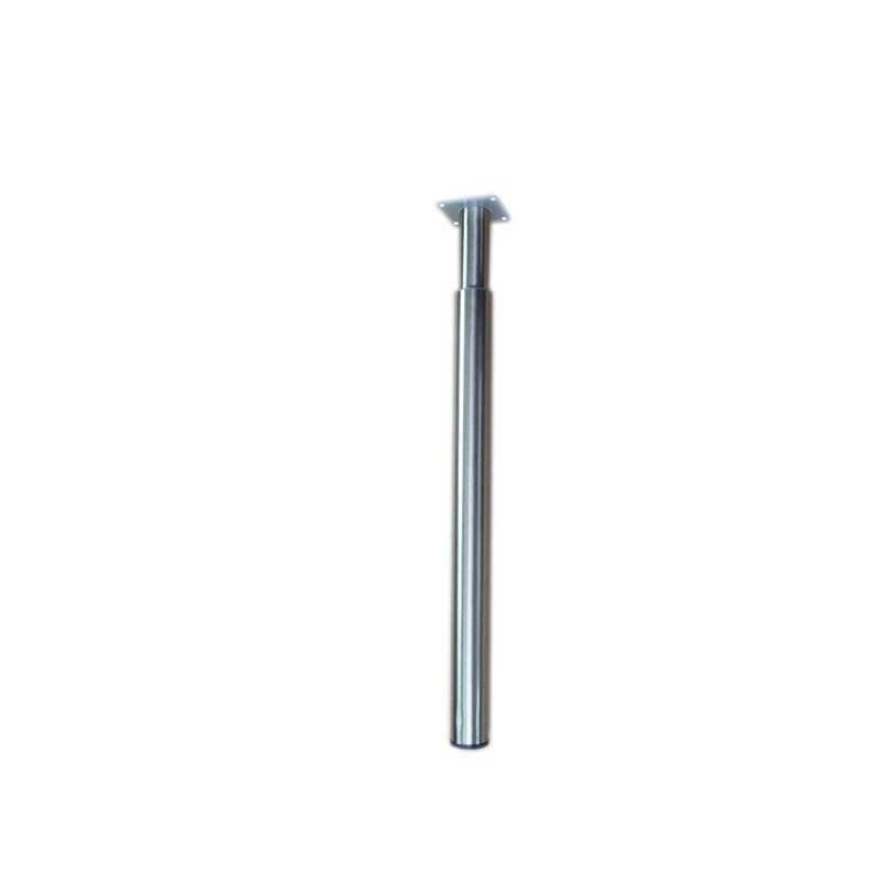 Pied de plan de travail cylindrique réglable Inox brosséGris de 70 à 110 cm