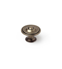 Lot de 4 Boutons De Meuble Rond Zamak Laitonné H.26 X L.35 X P.35 Mm