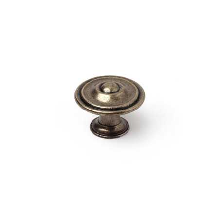 Lot de 4 Boutons De Meuble Rond Zamak Laitonné H.26 X L.35 X P.35 Mm