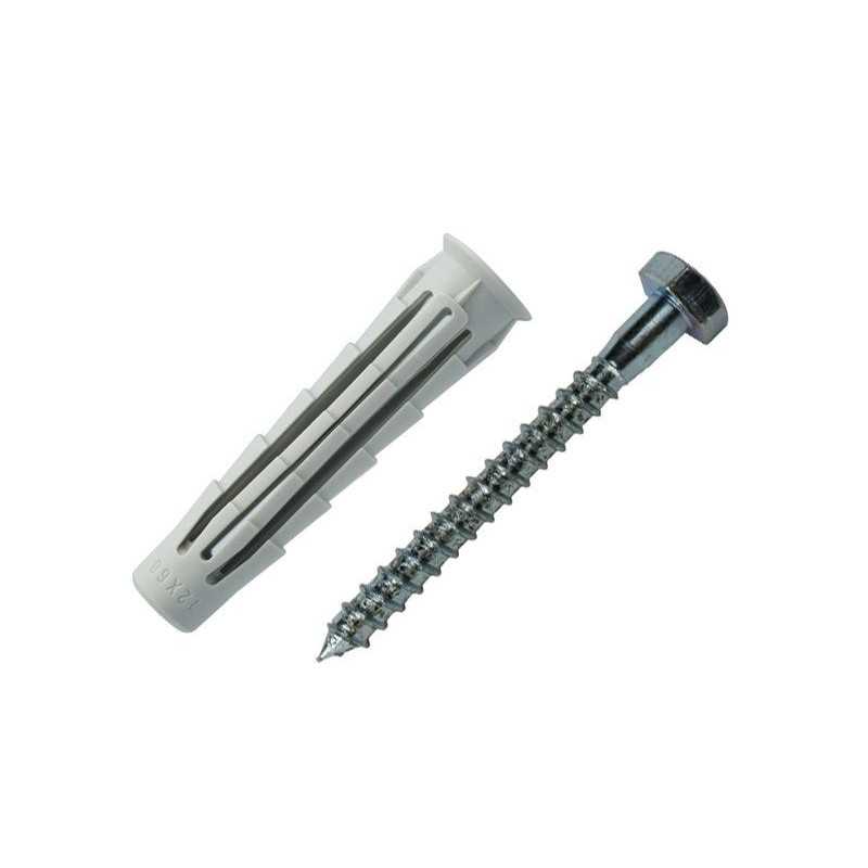 Lot de 10 Chevilles Et Tirefonds Spit Diam.12 Mm X L.60 Mm