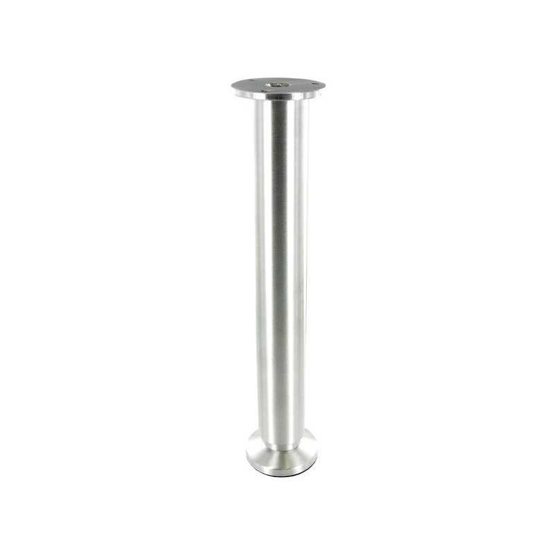 Pied Lit - Sommier Cylindrique Réglable Aluminium Brossé Gris