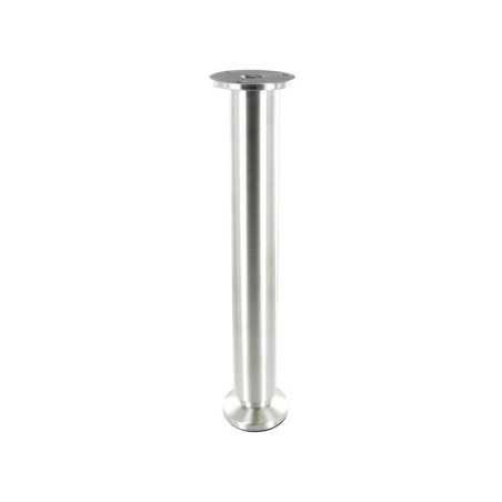 Pied Lit - Sommier Cylindrique Réglable Aluminium Brossé Gris