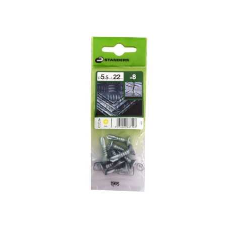 Lot de 8 Vis autoperceuse Acier Tête Fraisée Phillips Standers X L.22 Mm