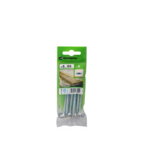 Lot de 8 Vis Acier Tête Fraisée Standers Diam.5 Mm X L.60 Mm