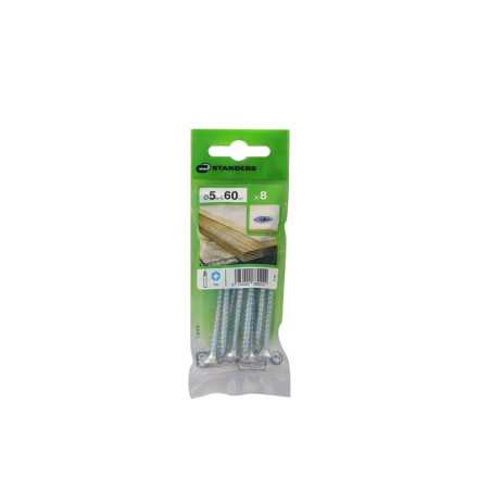 Lot de 8 Vis Acier Tête Fraisée Standers Diam.5 Mm X L.60 Mm