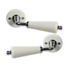 2 PoignÃ©es Sur Rosace Porcelaine Inspire Porcelaine De Limoges NickelÃ© Mat Sans