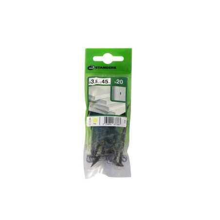 Lot de 20 Vis Acier Trompette Phillips Standers X L.45 Mm