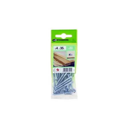 Lot de 20 Vis Acier Tête Ronde Standers Diam.4 Mm X L.35 Mm