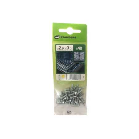 Lot de 40 Vis autoperceuse Acier Tête Fraisée Phillips Standers X L.9.5 Mm