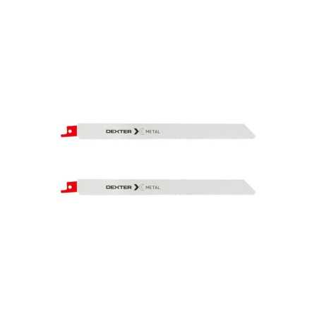 Lot de 2 Lames Métal Coupe Droite 2-8 Mm Dexter Pour Scie Sabre