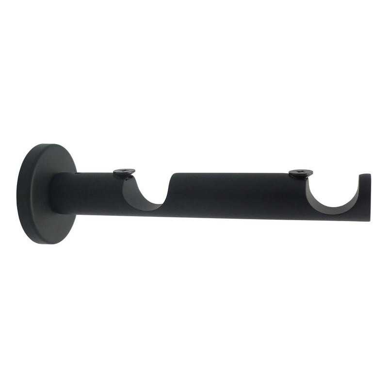 Lot de 2 supports Doubles 20 Mm Noir Mat Inspire