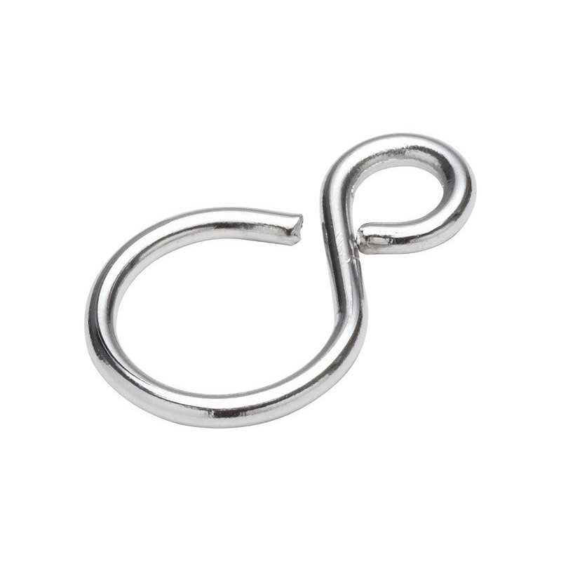Lot de 4 Esses Inégales Ouvertes Laiton Chromé Standers L.25.5 X L.9.5 X Ep.2Mm