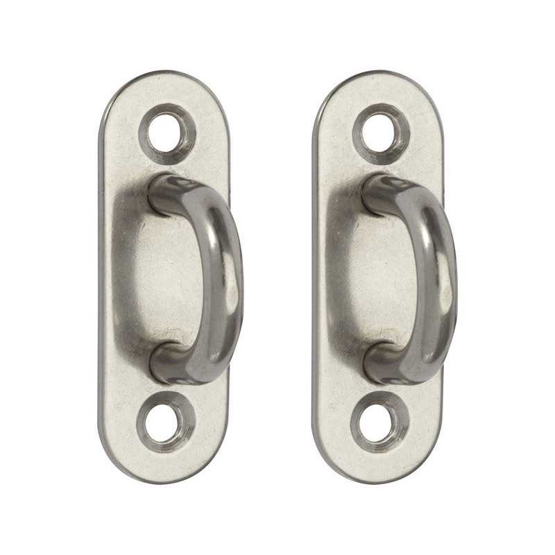 Lot de 2 platines à oeil inox Diam.6