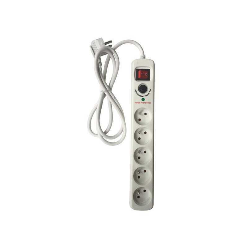 Multiprise Parafoudre 5 Prises H05Vv-F Lexman 3680 W Blanche