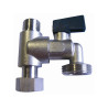 Té de repiquage avec robinet de machine à laver 1-4 de tour male-Femelle 12X17Mm