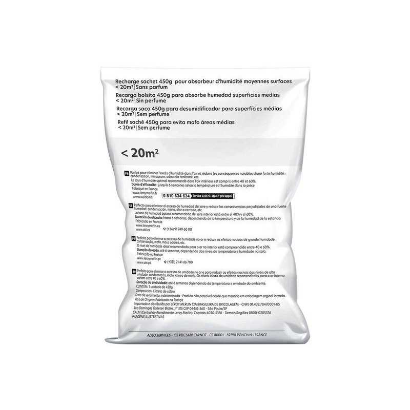 Recharge Sac Pour Absorbeur DHumidité 20 M² 450G