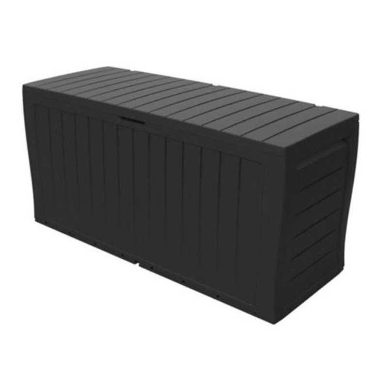 Coffre de jardin résine FLINT gris anthracite L.117.5 x H.57 x P.45xcm