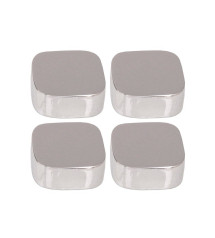 Jeu de 4 fixations miroirs coins ronds chromés -  - meilleure qualité