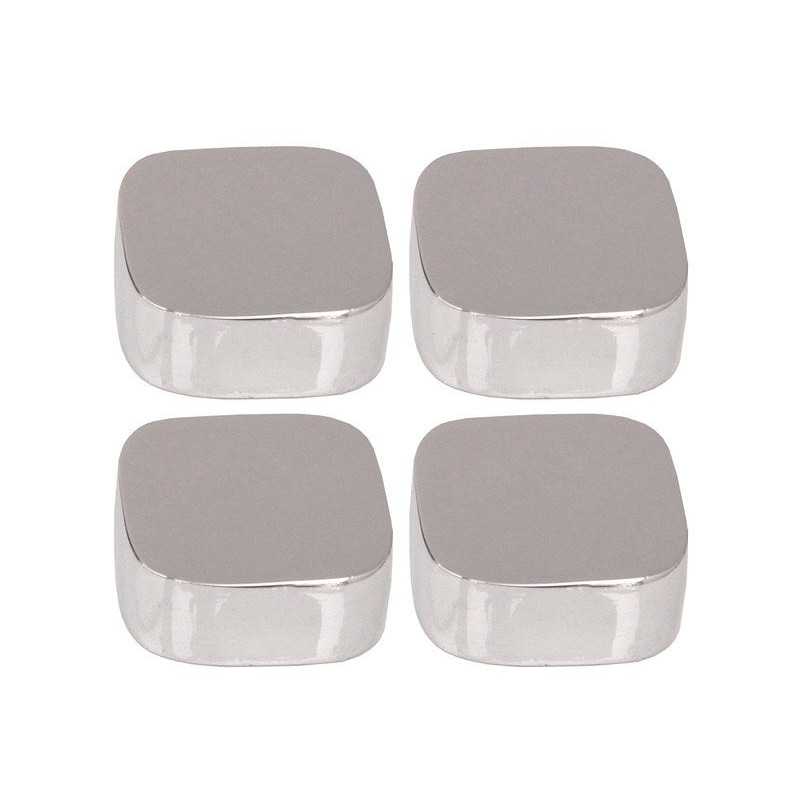Jeu de 4 fixations miroirs coins ronds chromés -  - meilleure qualité