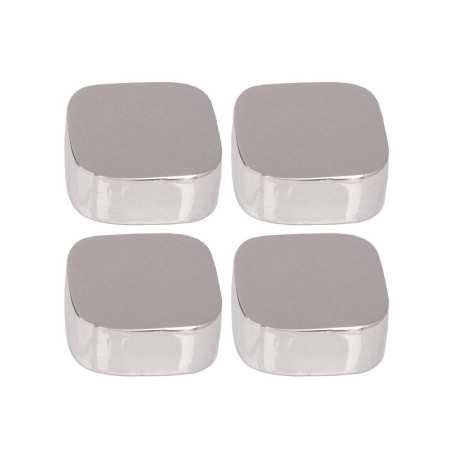 Jeu de 4 fixations miroirs coins ronds chromés -  - meilleure qualité