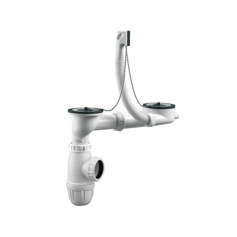Vidage dÃ©vier avec siphon Ã©vier 2 cuves diam. 70 mm