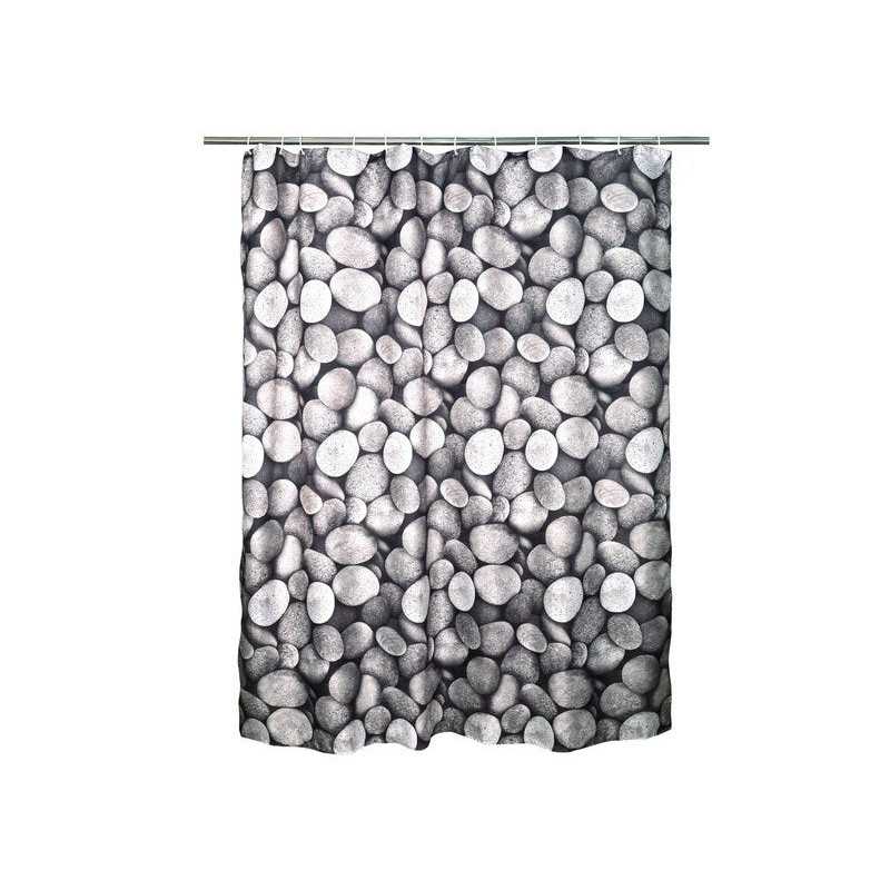 Rideau de douche en textile L.180 x H.200 cm galet SENSEA -  - meilleure qualité