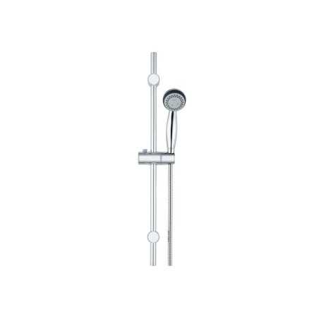 Pommeau de douche 3 jets flexible et barre SENSEA chromé