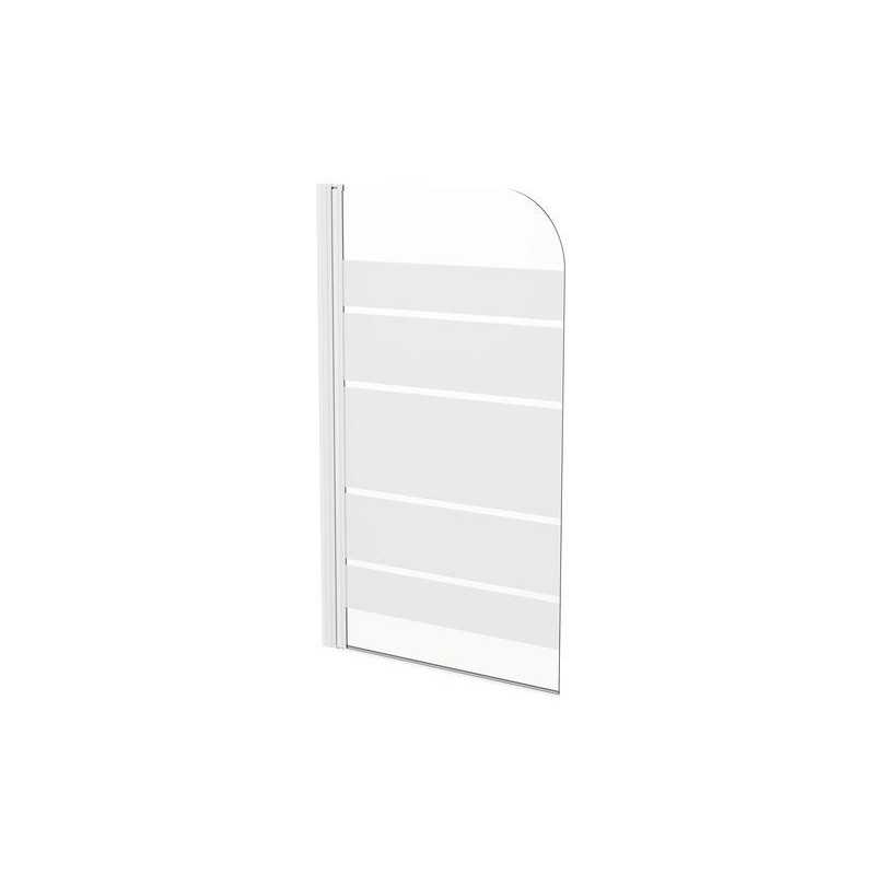 Pare-baignoire pivotant sérigraphié blanc  H.130 X L.76cm -  - meilleure qualité