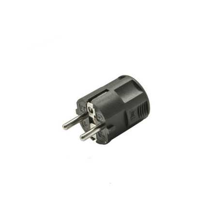 Fiche électrique mâle 2 pôles + terre connexion en haut 16 a noir