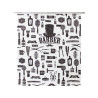 Rideau De Douche En Textile Noir L.180 X H.200 cm Barnabe Sensea -  - meilleure qualité