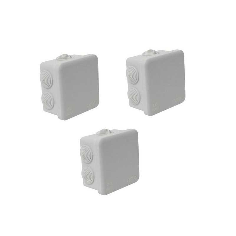 Lot de 3 boîtes de dérivation étanche en saillie 5 entrées