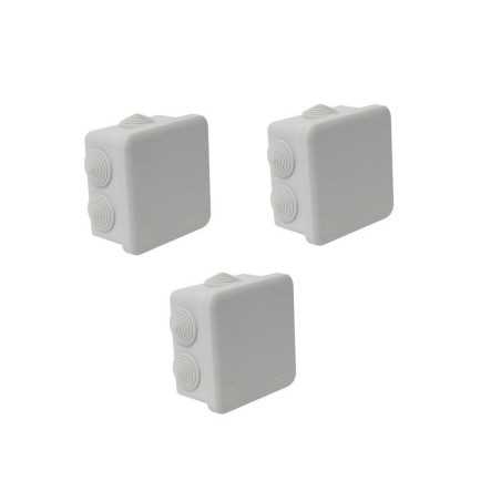 Lot de 3 boîtes de dérivation étanche en saillie 5 entrées