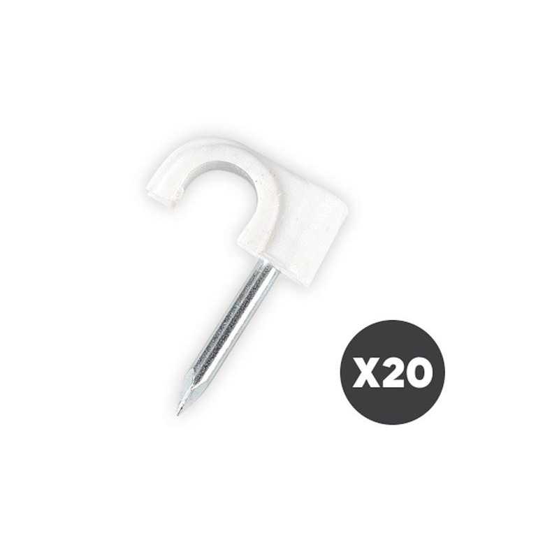 Lot de 20 cavaliers EVOLOGY pour fixation de CÃ¢ble coaxial