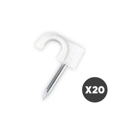 Lot de 20 cavaliers EVOLOGY pour fixation de CÃ¢ble coaxial