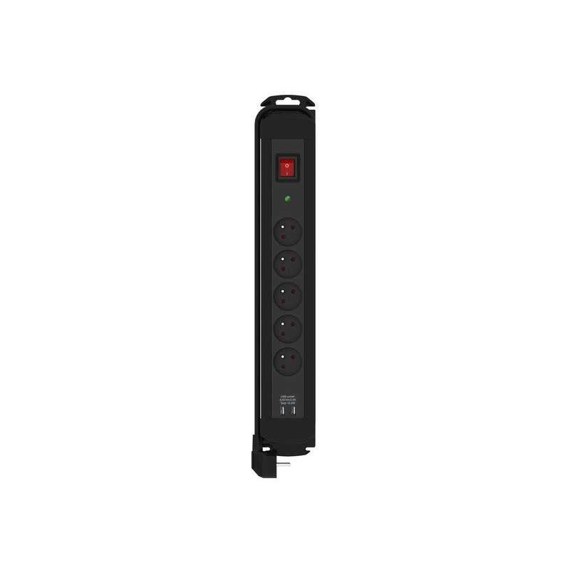 Multiprise Parafoudre 5 Prises H05Vv-F Lexman 3680 W Noire