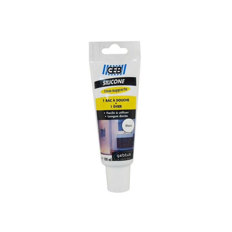 Mastic silicone joint tous supports 100 ml GEB